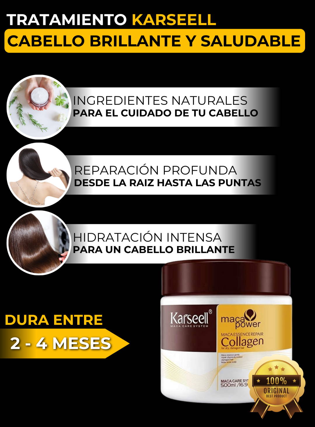 COMBO KARSEELL™ REVITALIZA TU CABELLO Y DEJALO PERFECTO + ¡PROMOCIÓN CYBER ENVÍO GRATIS!🚚